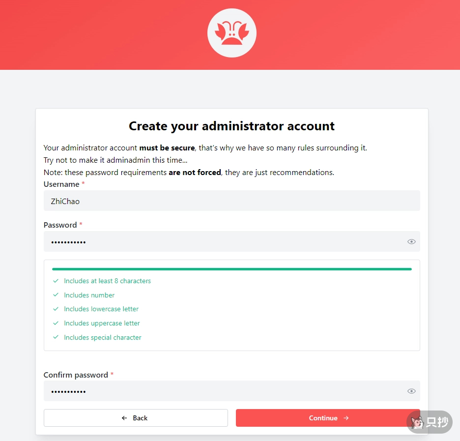 创建管理员账号